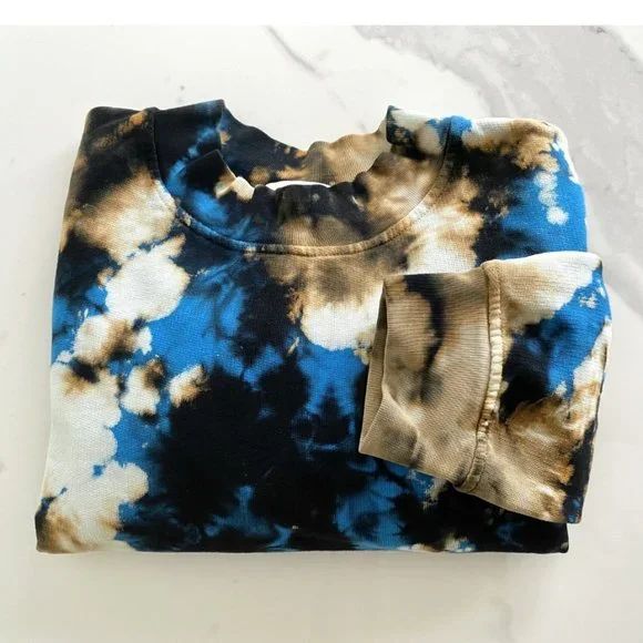 Cotton Citizen Blue and Brown Tie-Dye Sweatshirt - Picture 3 of 6
